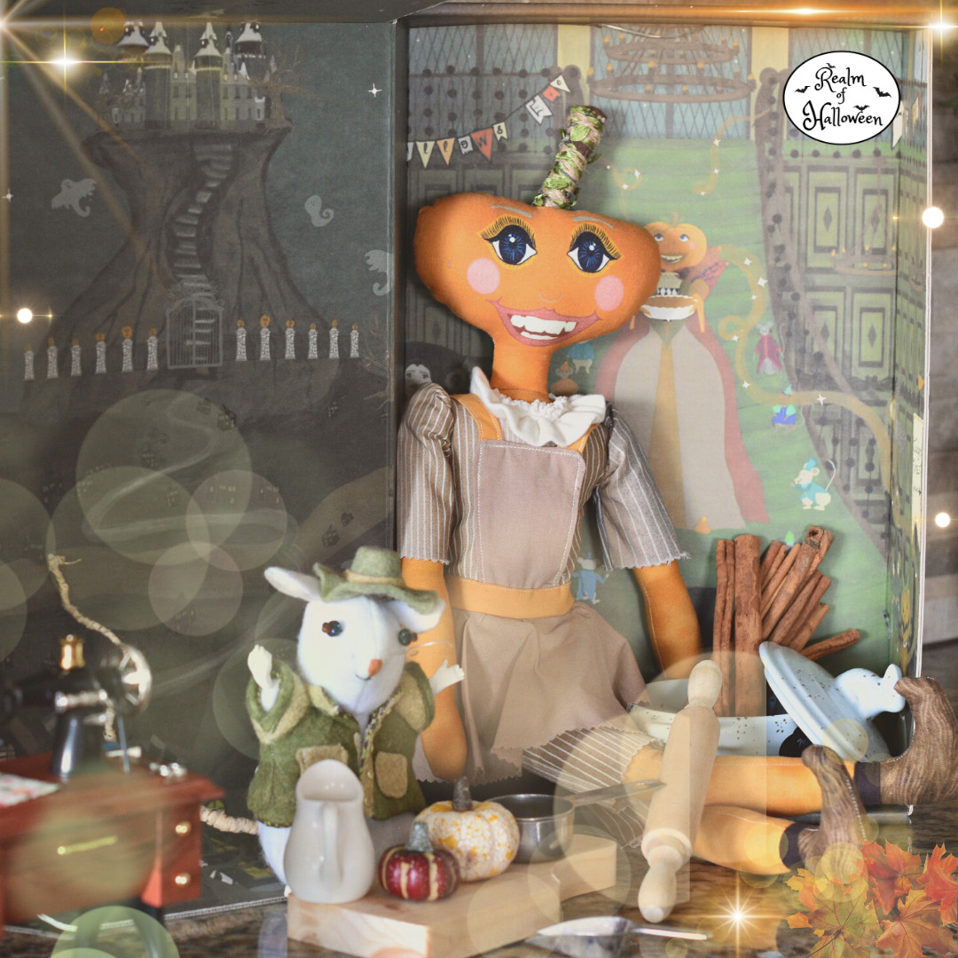 luxury heirloom pumpkin head halloween handmadedoll