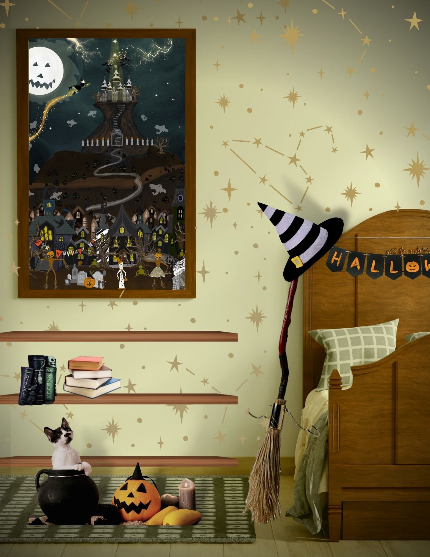halloween art kids oversized realm of halloween spooky castle