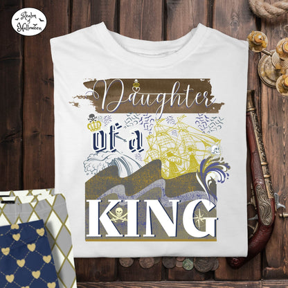 Daughter of a King Pirate Graphic-Print YOUTH Size White T-Shirt, from The Journey Is The Treasure