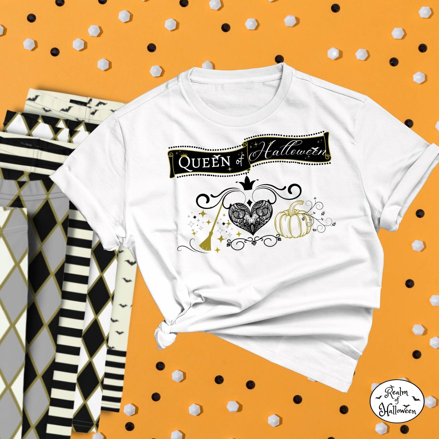 Queen of Halloween YOUTH SIZE White T-Shirt, from the Realm of Halloween