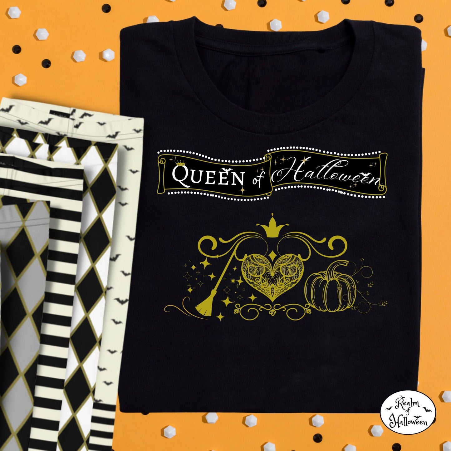 Queen of Halloween Black Children's T-Shirt