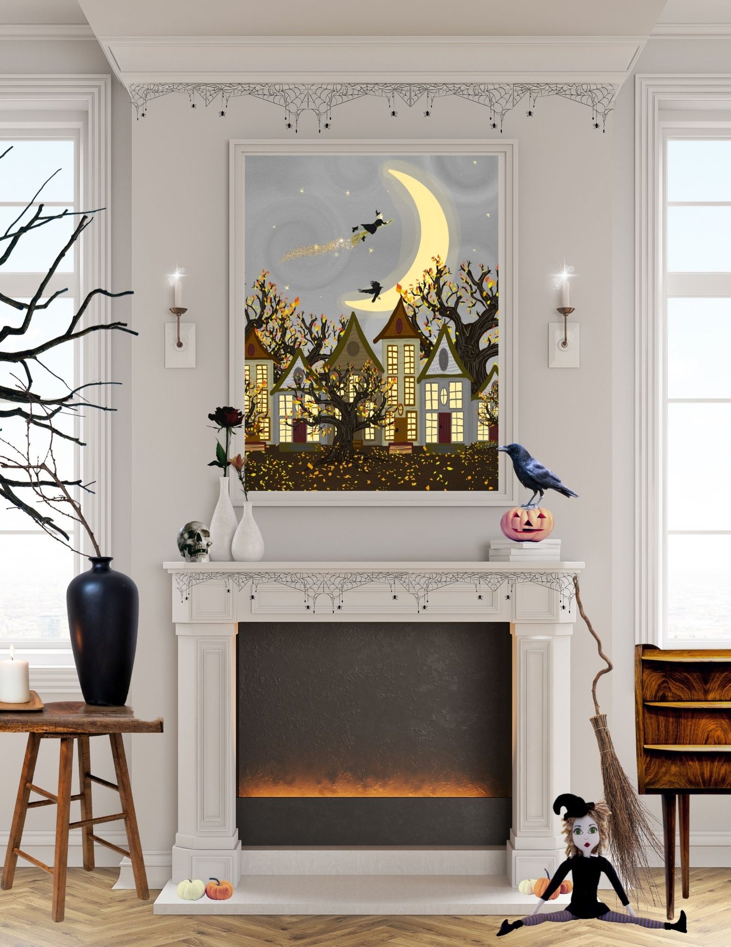 Autumn Witch, Alora Art, Fall Leaves