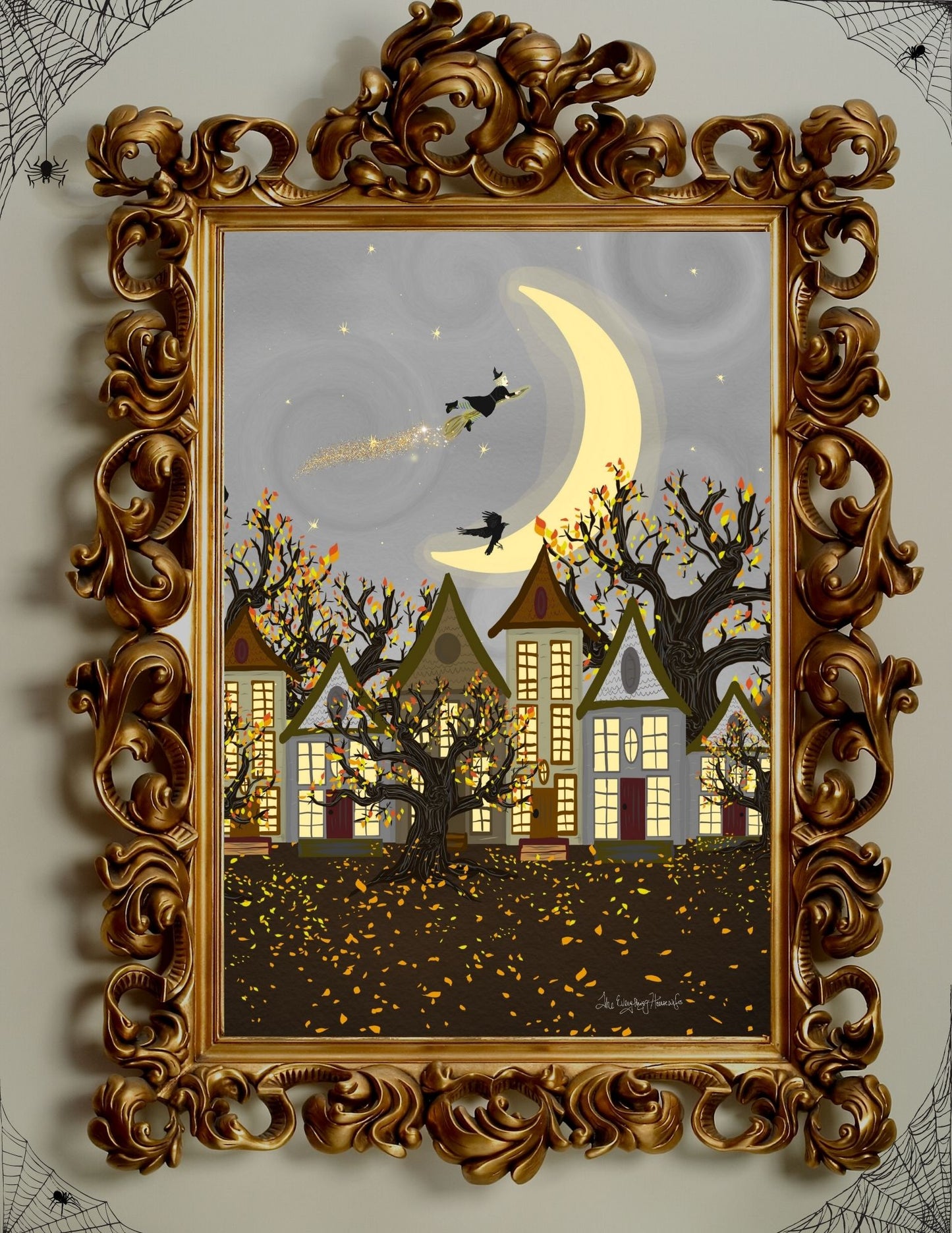 Autumn Witch, Alora Art, Fall Leaves