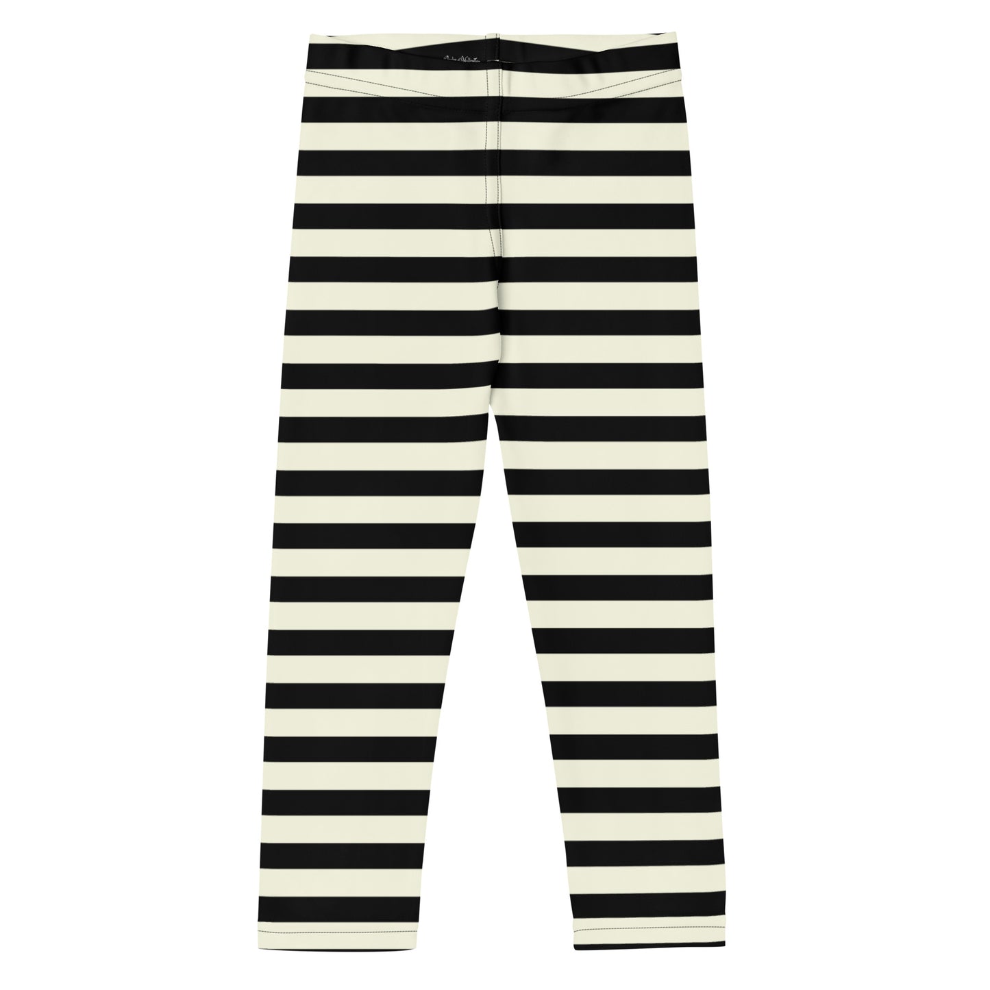 Cream and Black Horizontal Striped Children's Leggings Halloween
