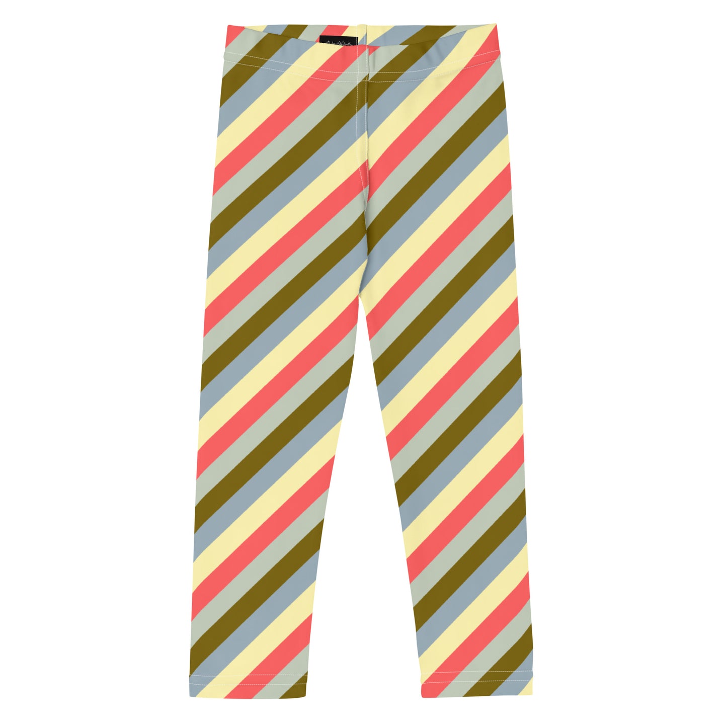 Autumn Leaf Colors Diagonal Striped Chidlren's Legging From the Realm of Halloween Collection.