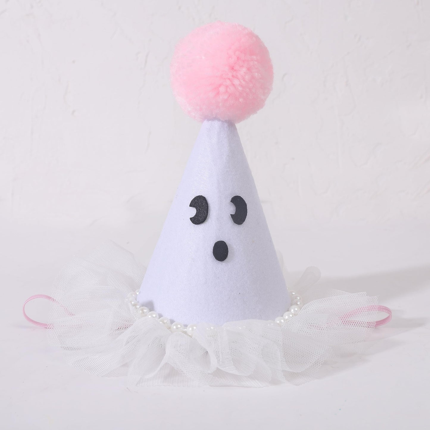 Agkvw Halloween Ghost Birthday Hat for Girls - Pink Ghost Tulle Birthday Hat, Cute Halloween Birthday Decor, Spook One 1st Birthday Hat, Two Spooky Birthday Decoration for Girls