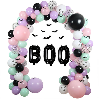 Halloween Balloon Arch Baby Showers Decorations, Halloween Balloons with Bats Stickers for Halloween Decorations Halloween Baby Shower Supplies