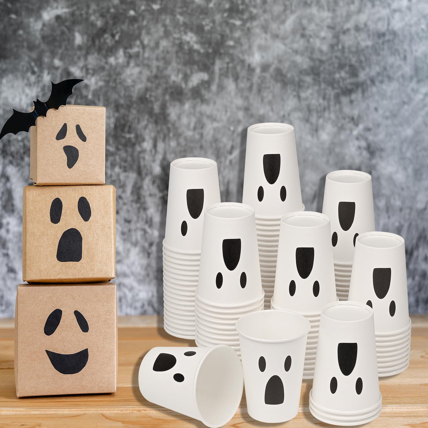 100Pcs Halloween Paper Cups Halloween Ghost Cups 9oz Halloween White Ghost Disposable Cups Halloween Party Cups Supplies for Hot and Cold Beverage Water Juice Coffee Halloween Party …