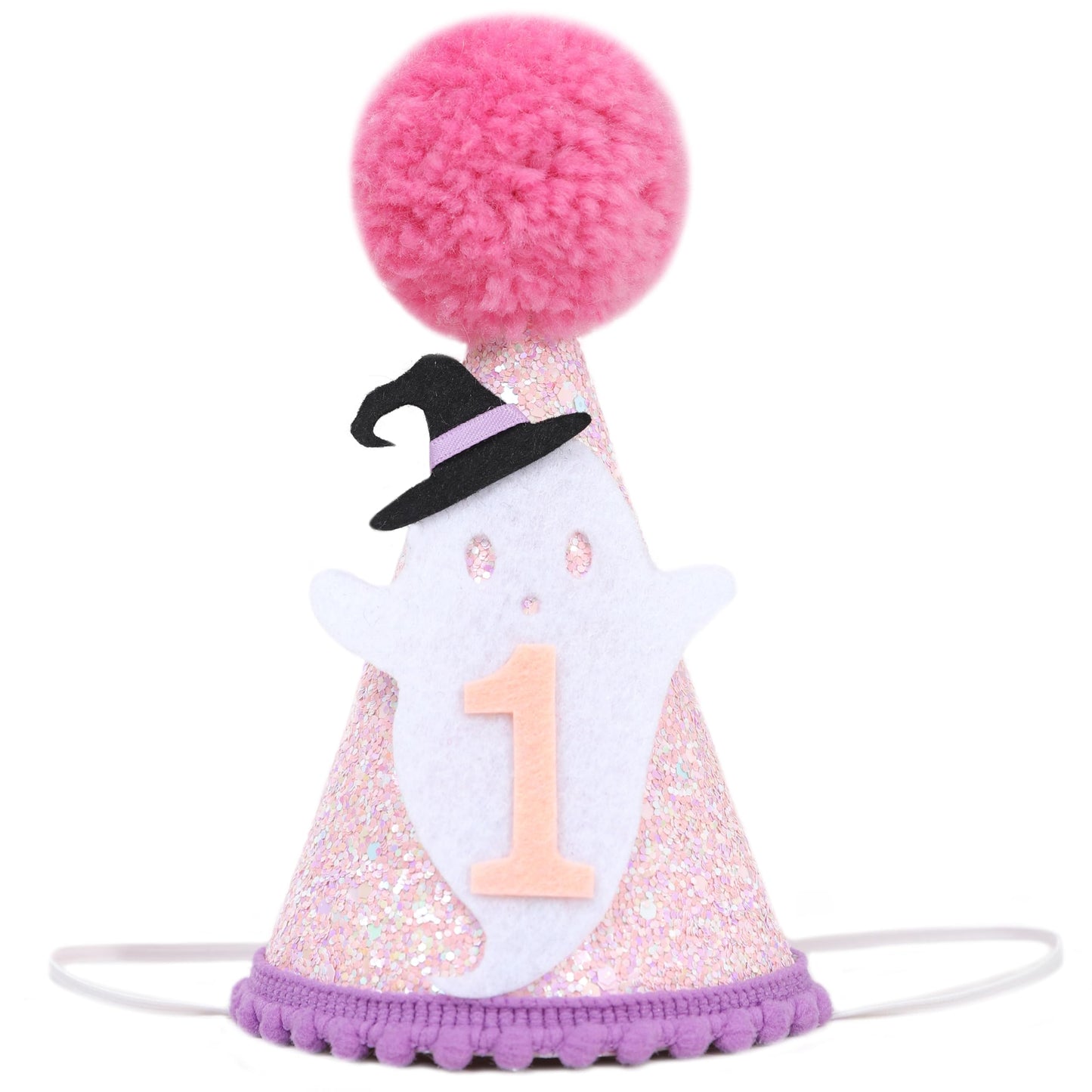 BASCT Spooky One 1st Birthday Hat - Halloween Ghost 1st Birthday Crown for Girls, Spooky One 1st Brithday Deor, Little Boo Birthday Hat, Halloween Girl Birthday Decorations