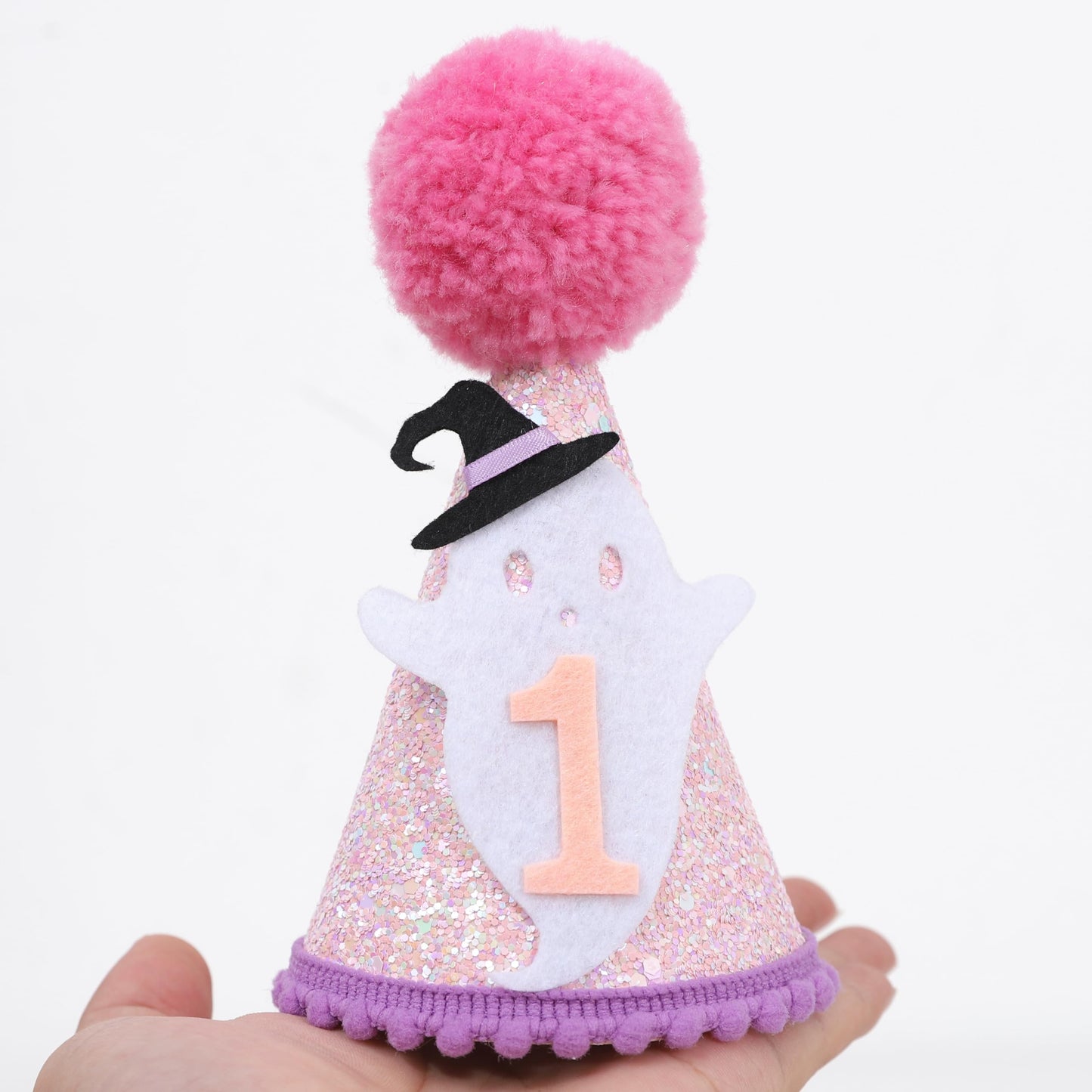 BASCT Spooky One 1st Birthday Hat - Halloween Ghost 1st Birthday Crown for Girls, Spooky One 1st Brithday Deor, Little Boo Birthday Hat, Halloween Girl Birthday Decorations