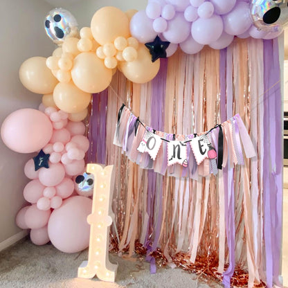 Halloween Ghost Birthday High Chair Banner - Pink Cute Ghost 1st Birthday Banner, 1st Birthday Ribbon Banner, Pink and Black Tutu Girls Baby Decoration, Smash Cake Photo Prop, Spooky One-Boo Day