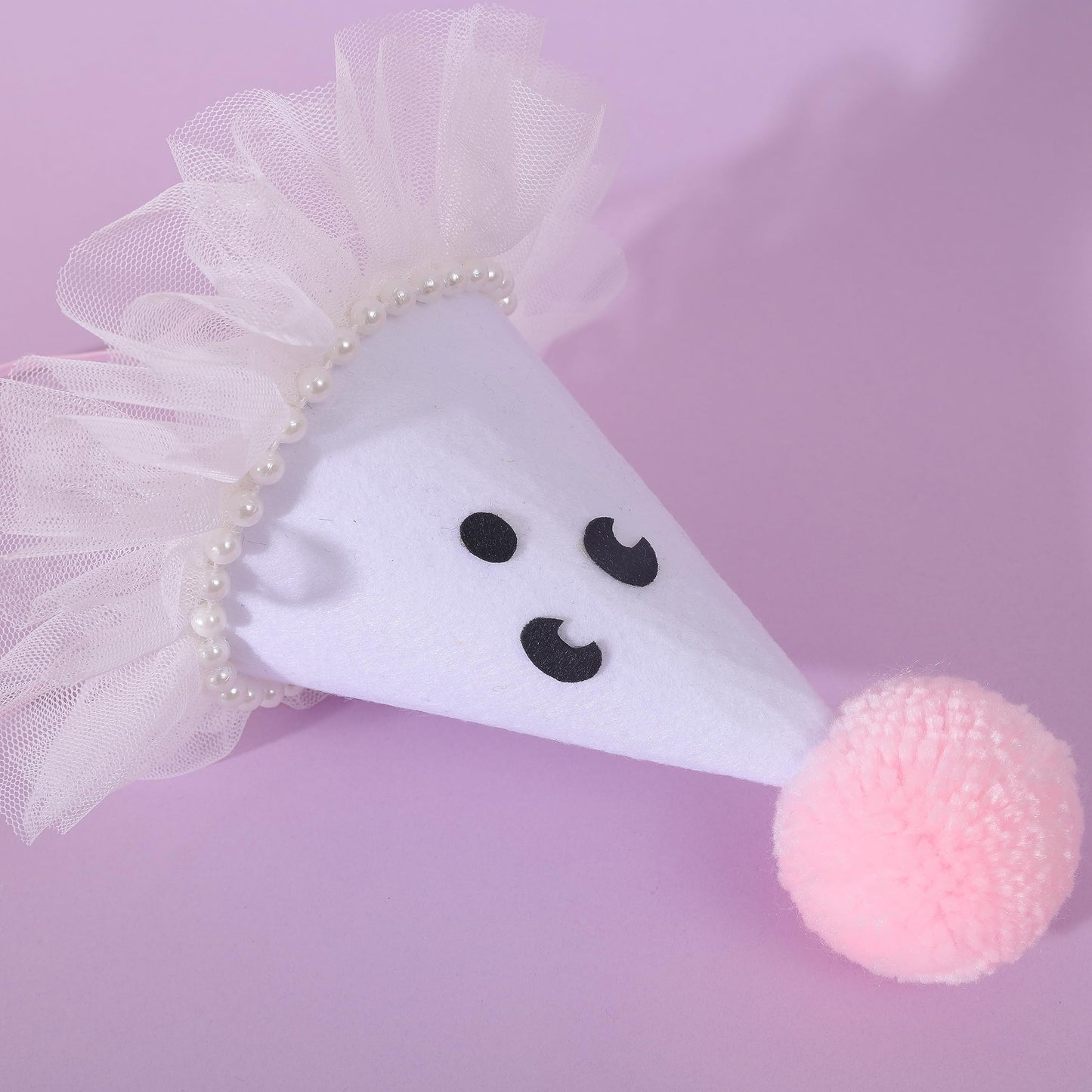 Agkvw Halloween Ghost Birthday Hat for Girls - Pink Ghost Tulle Birthday Hat, Cute Halloween Birthday Decor, Spook One 1st Birthday Hat, Two Spooky Birthday Decoration for Girls