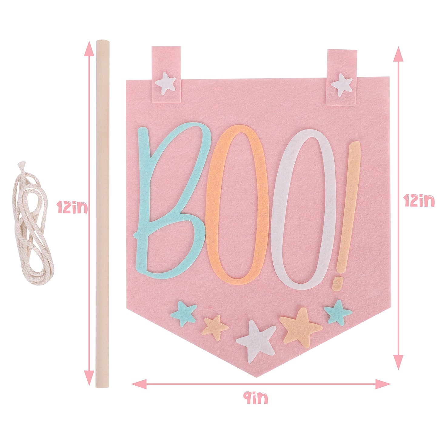 The Pink BOO Gang Banner - Happy Halloween Garden Flag, Fall Wall Decor for Classroom, Cute Autumn Home Decorations | Hanging Wall Banner for Her | Fall Welcome Sign (BOO Banner)