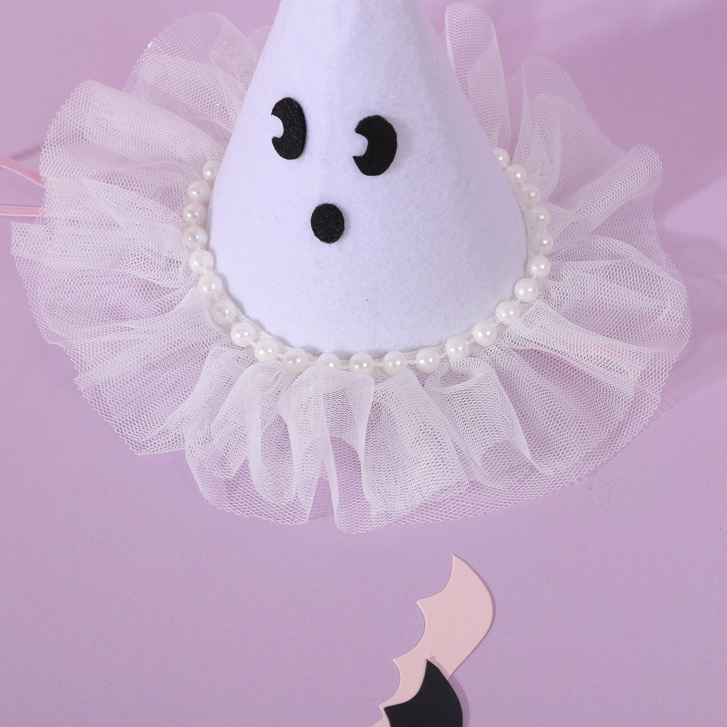 Agkvw Halloween Ghost Birthday Hat for Girls - Pink Ghost Tulle Birthday Hat, Cute Halloween Birthday Decor, Spook One 1st Birthday Hat, Two Spooky Birthday Decoration for Girls