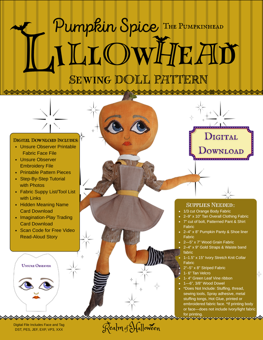 Pumpkin Spice Lillowhead Sewing Tutorial: Digital Download