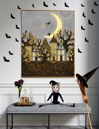Alora Witch By Autumn Leaves, Realm of Halloween Book Series Oversized, X-LARGE Art Wall Print 24" x 36"