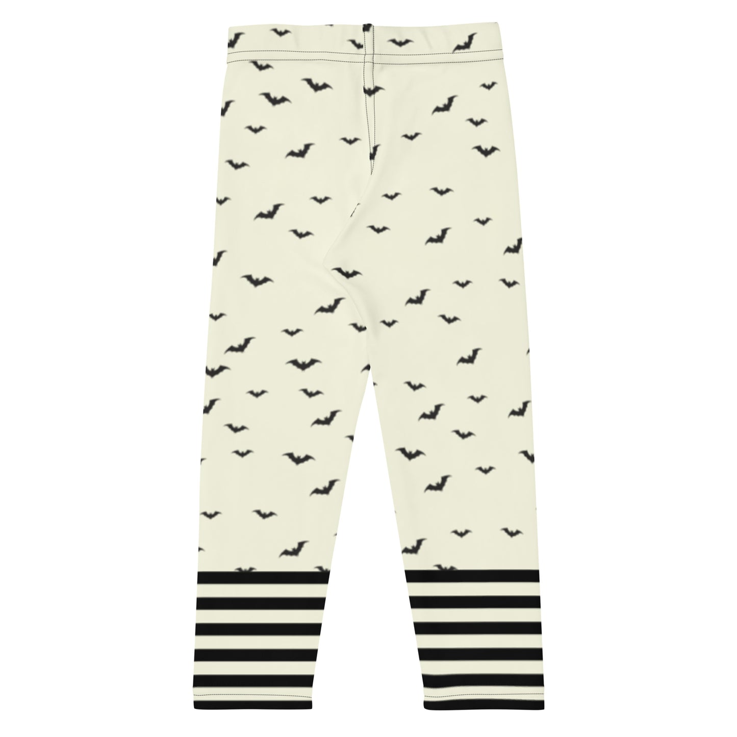 Flying Bat Cream and Black Striped Children's Legging, From the Realm of Halloween Collection