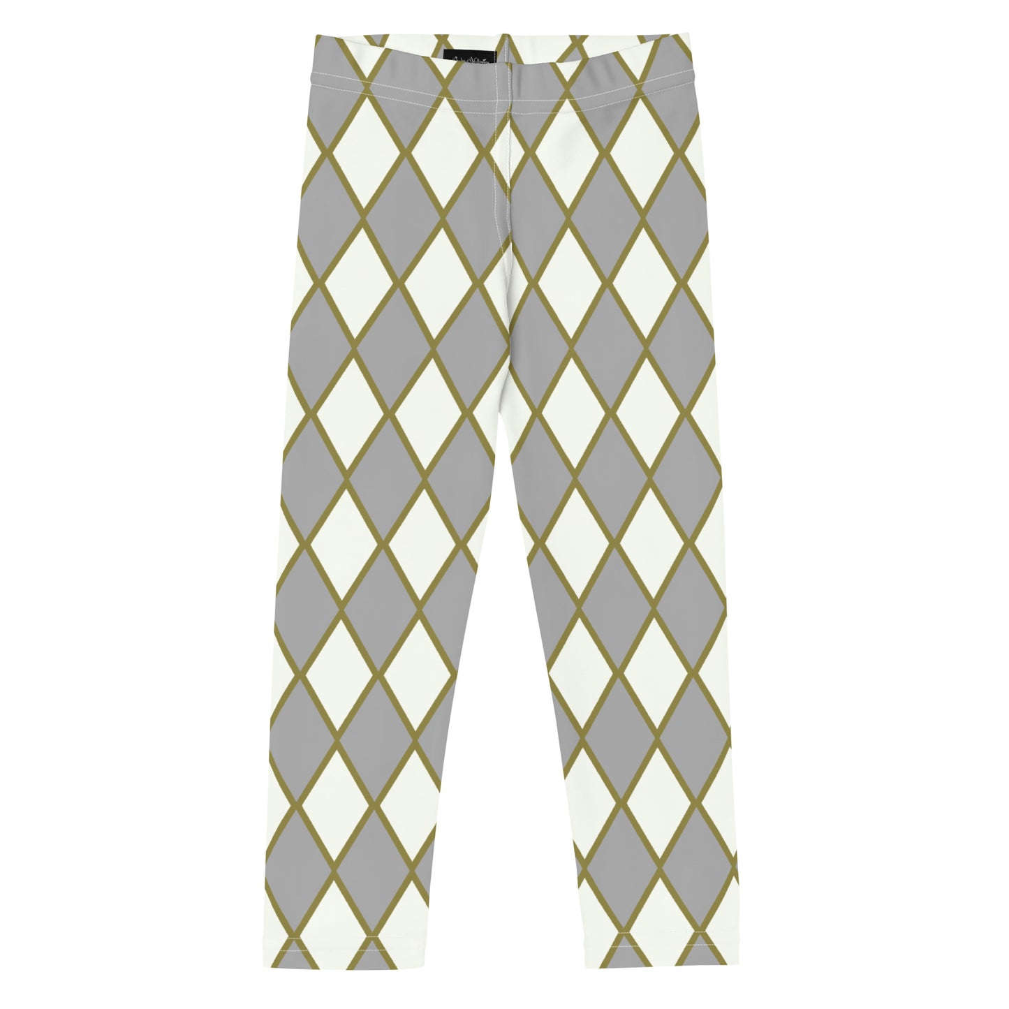 Harlequin, Cream, Grey, and Caramel Children’s Leggings, from the Already Royal Collection