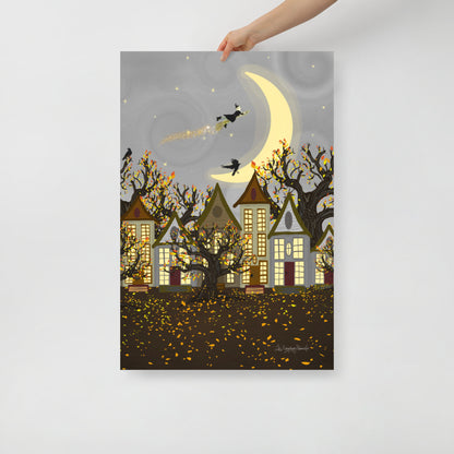 Alora Witch By Autumn Leaves, Realm of Halloween Book Series Oversized, X-LARGE Art Wall Print 24" x 36"