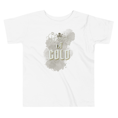 Heart of Gold Graphic White Children’s Size T-Shirt Beige Dye Pattern, from The Journey Is The Treasure Collection